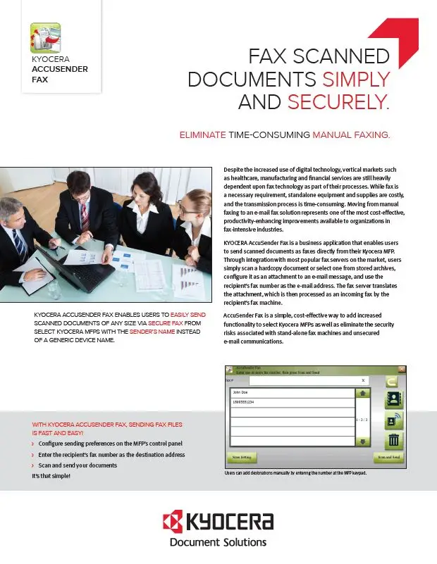 Kyocera, Software, Capture, Distribution, Accusender Fax, Elite Document Resources