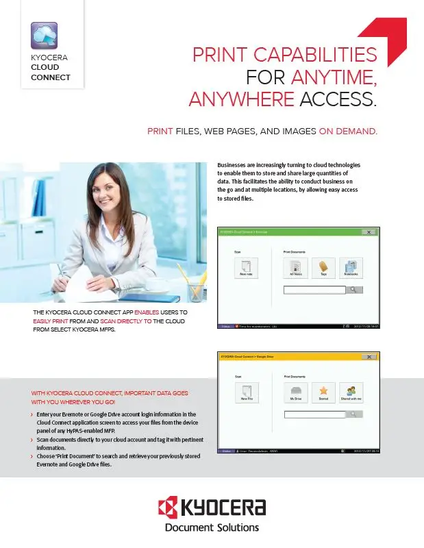 Kyocera, Software, Mobile, Cloud, Kyocera Cloud Connect, Elite Document Resources